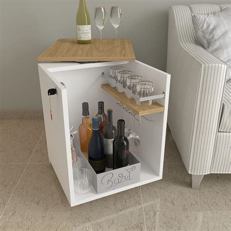 Studio Kook Classic Mini Bar | Engineered Wood Bar Cabinet (White ...
