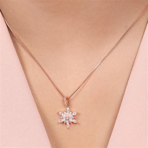 Buy Floral Elegance Rose gold Women's Pendant Online – Zavya