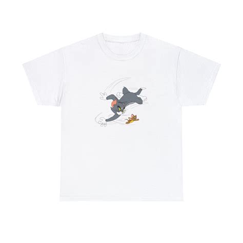 Tom and Jerry - "Chase me if you can" Printed T-shirt - White Round Ne ...