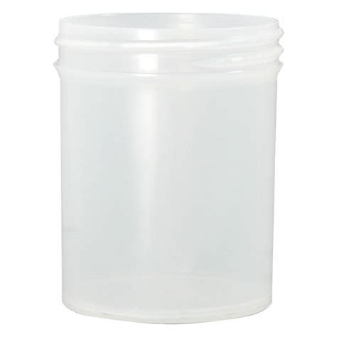 Polypropylene, 8.5 fl oz Capacity - oz, Natural JAR, PP, Polypropylene ...