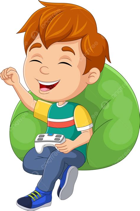 Gambar Kartun Anak Kecil Bermain Video Game, Rakyat, Bermain Game ...