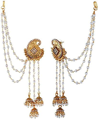 Shining Diva 18k Gold Plated Fancy Pearl Jhumki Traditional Earrings ...