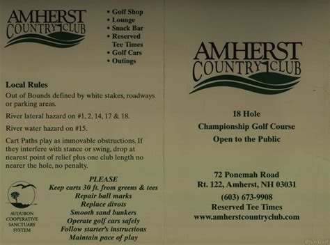 Amherst Country Club - Course Profile | Course Database