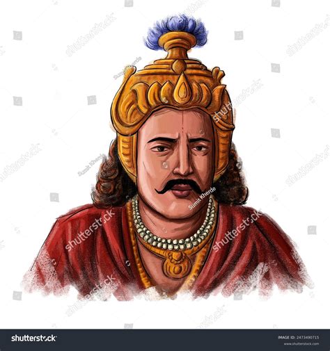 Bindusara Second Mauryan Emperor Magadha Ancient Stock Illustration ...