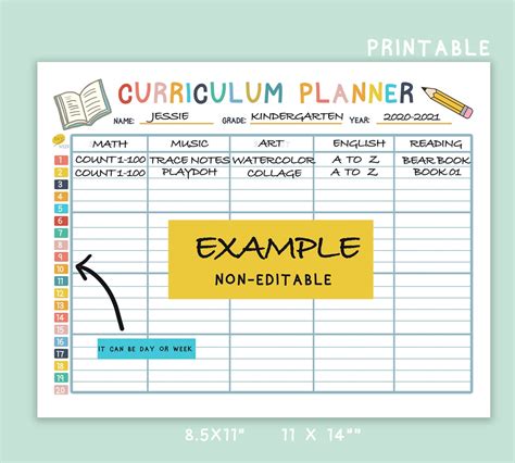 Printable Curriculum Planner Homeschool Planner Digital - Etsy