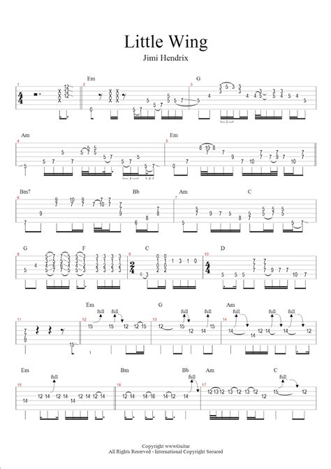 Little Wing Lyrics Chords at Jorge Damon blog