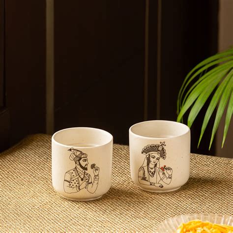 ExclusiveLane 'Daawat-e-Taj' Handcrafted Ceramic Kullad Set of 2 (200 ...