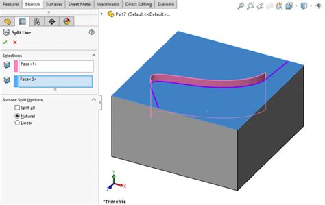 How to Use Split Line in SolidWorks 的图像结果