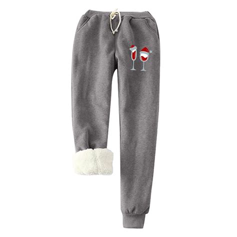 Women's Winter Warm Fleece Jogger Pants Thick Sherpa Lined Sweatpants ...