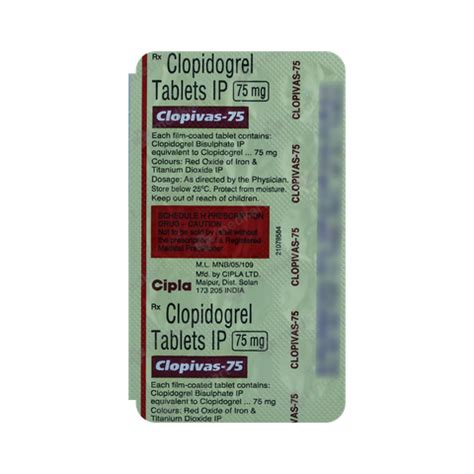 CLOPIVAS 75MG TABLET 15'S, Price, Composition & Generic Alternatives ...