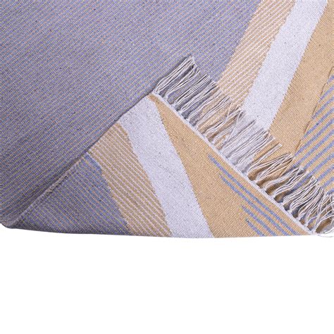 Grey and Yellow, Stripe Pattern, Cotton PEQURA Rug