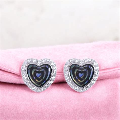 Silver Heart Shape Mother Of Pearl Earrings for Women – Taraash