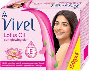 Vivel Lotus Oil Grade 1 Soap Bathing Bar, for Soft Glowing Skin with ...