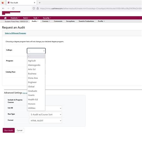 Degree Audit User Guide | New Mexico State University | BE BOLD. Shape ...