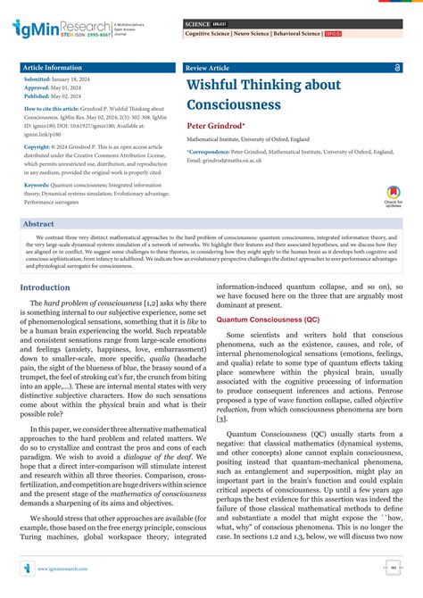 "Integrated Information vs. Quantum Models: The Consciousness Debate" | PDF