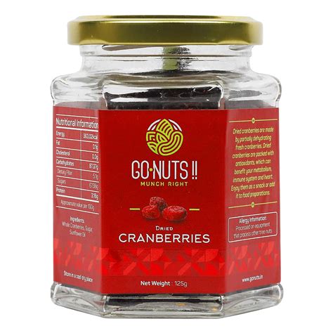 Go Nuts !! Dried Cranberries 125 grams : Amazon.in: Grocery & Gourmet Foods
