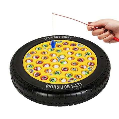 Buy Toyshine Tyre Fish Catching Game Big with 45 Fishes, Music and 4 ...