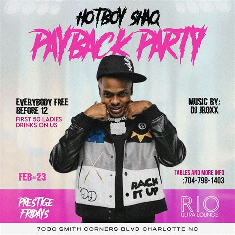Payback Party With Hotboy Shaq, Rio Ultra Lounge, Charlotte, 23 ...
