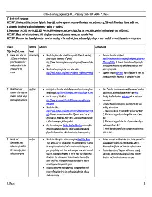 Fillable Online Online Learning Experience (OLE) Planning Grid - ITEC ...