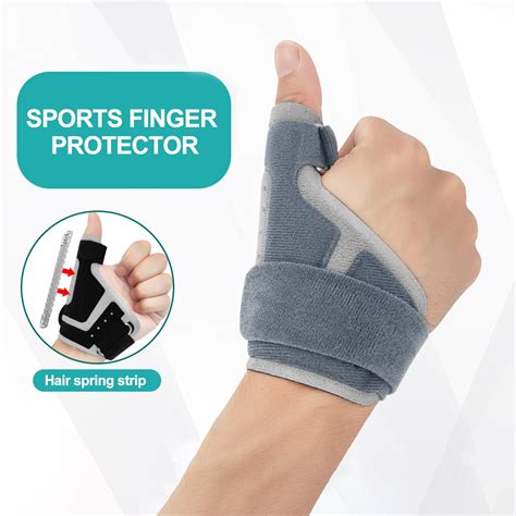 Sports Thumb Support Brace Built in Spring Finger Wrist Guard Thumb ...