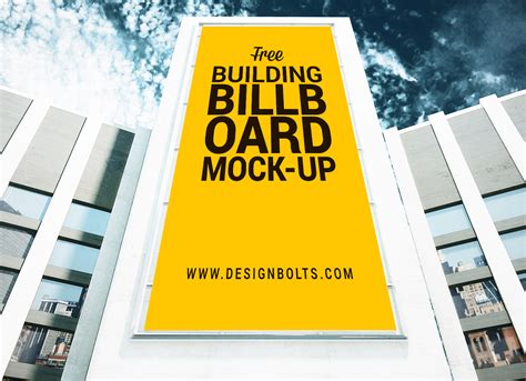 Vertical Outdoor Advertising Building Billboard Mockup | Free PSD Templates
