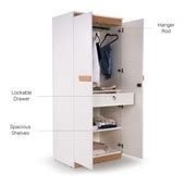 Buy Juda White Engineered Wood 2 Door Wardrobe Online At Durian
