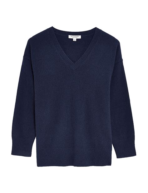 Buy Pure Cashmere V-Neck Relaxed Jumper at Marks & Spencer