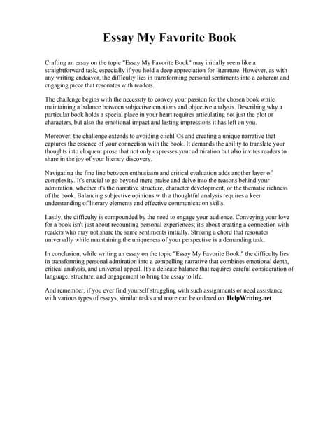 Image result for Essay Over a Book Example