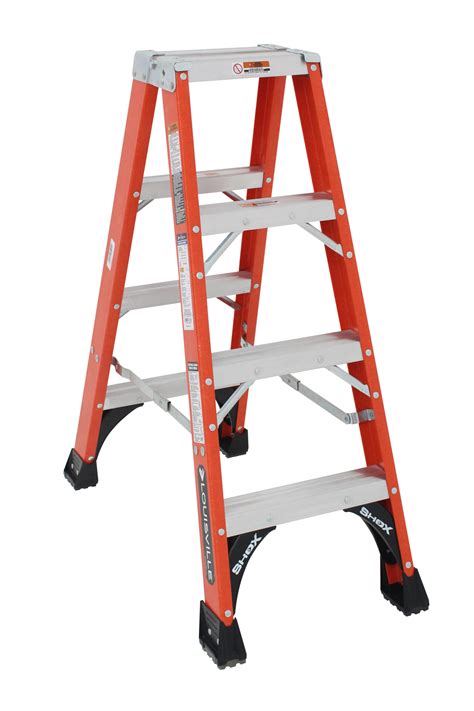 LOUISVILLE LADDER 4-FOOT FIBERGLASS STEP LADDER, TYPE IAA, 375-POUND ...