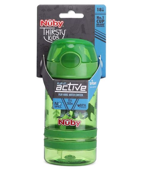Buy Nuby Flip It Active Sipper W/Thin Straw 360ml (Green) Online at Low ...