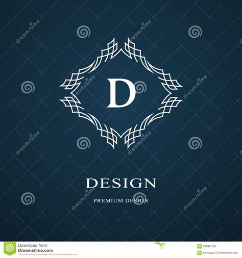Line Graphics Monogram. Elegant Art Logo Design. Letter D. Graceful Template Stock Vector ...