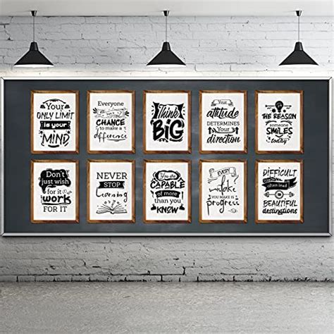 Buy 10 Pieces Motivational Classroom Posters Industrial Chic Bulletin ...