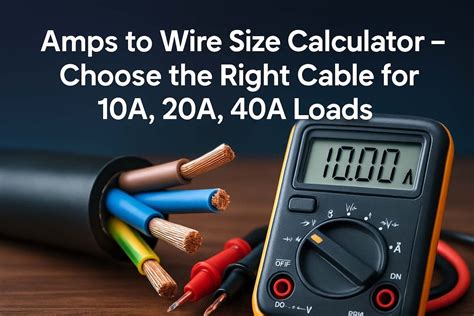 Amps To Wire Size Calculator – Choose The Right Cable For 10A, 20A, 40A Loads : Electrical ...