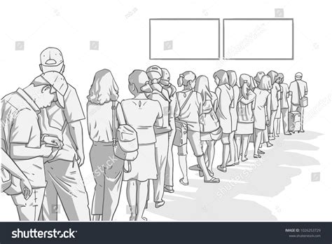 People Standing Line 的图像结果