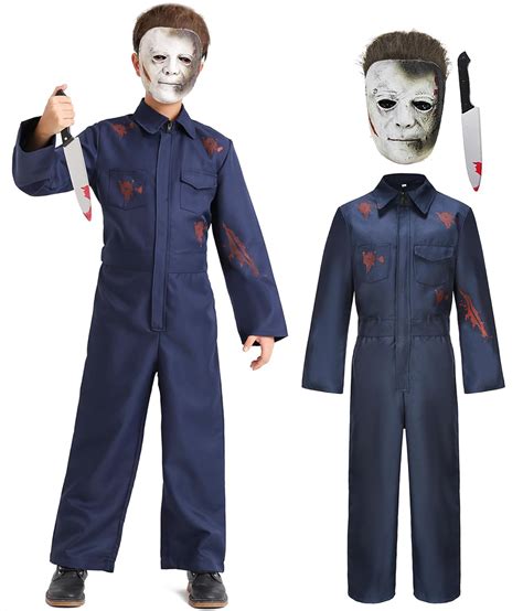 Amazon.com: Kids Michael Myers Costume with Blood Mask Knife Boys ...