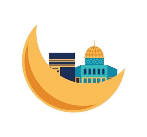 Isra miraj mosque muslim | Free Vector