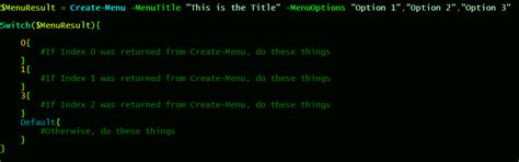 Image result for PowerShell Menu Script