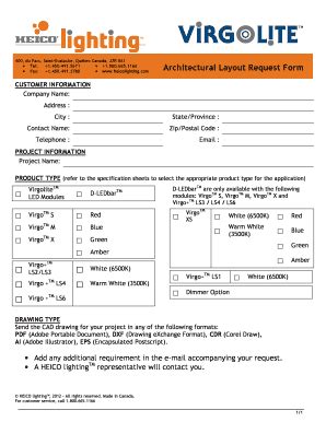 Fillable Online Architectural Layout Request Form - HEICO lighting Fax ...
