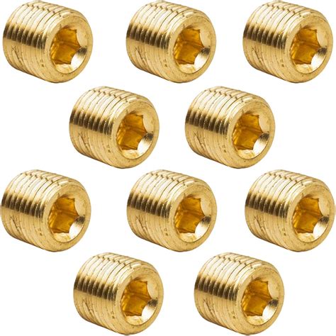 Juroicessry 10Pcs Gold Male Pipe Plug Fitting Set Brass Hex India | Ubuy
