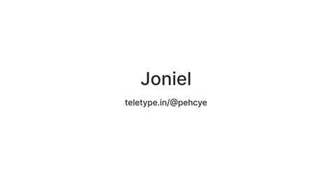 Joniel — Teletype