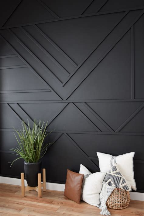 Black Accent Walls, Diy Accent Wall, Accent Walls In Living Room, Black ...