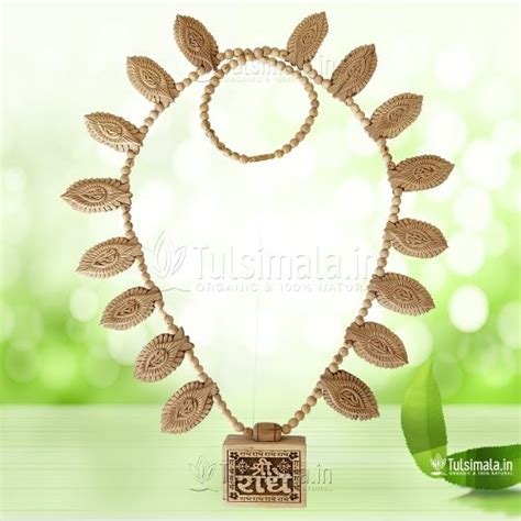 Custom Design Shri Radhe Bhaktmal Radha Carved Leaf Tulsi Locket Mala ...