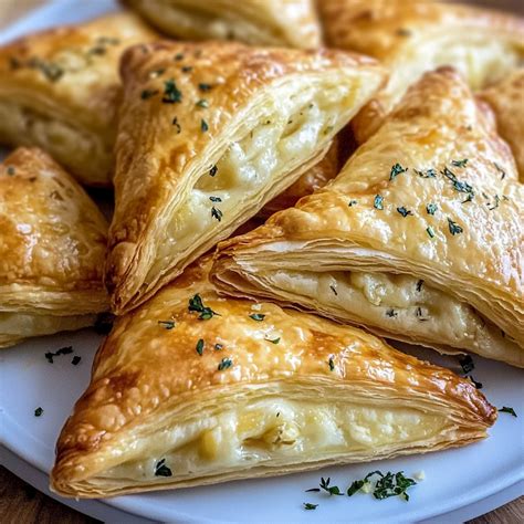 Savory Garlic Puff Pastry Triangles – Recipe quick and easy
