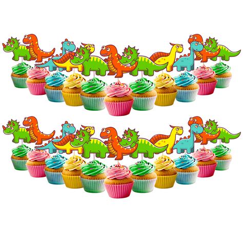 Party Propz Dinosaur Theme Cake Topper Decoration- 24Pcs For Kids ...