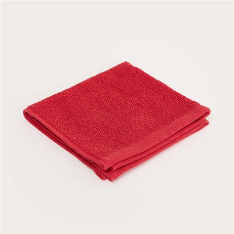 Buy Colour Connect Solid Cotton Face Towel : 30 cmL x 30 cmW Red from ...