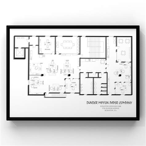 Buy Dunder Mifflin Floor Plan Office Poster at Ubuy India