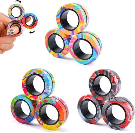 LTONLINE 9Pcs Magnetic Rings Fidget Toy Set for ADHD Anxiety India | Ubuy