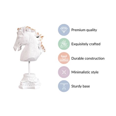 White Horse Decor Showpiece With Stand Small Online - Premium Decor ...