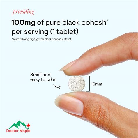 Doctor Maple Black Cohosh 100mg – 60 Tablets | High-Strength Black Cohosh Herbal Supplement ...