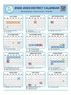 2022-2023 DISTRICT CALENDAR - Sarasota County Public … / 2022-2023 ...